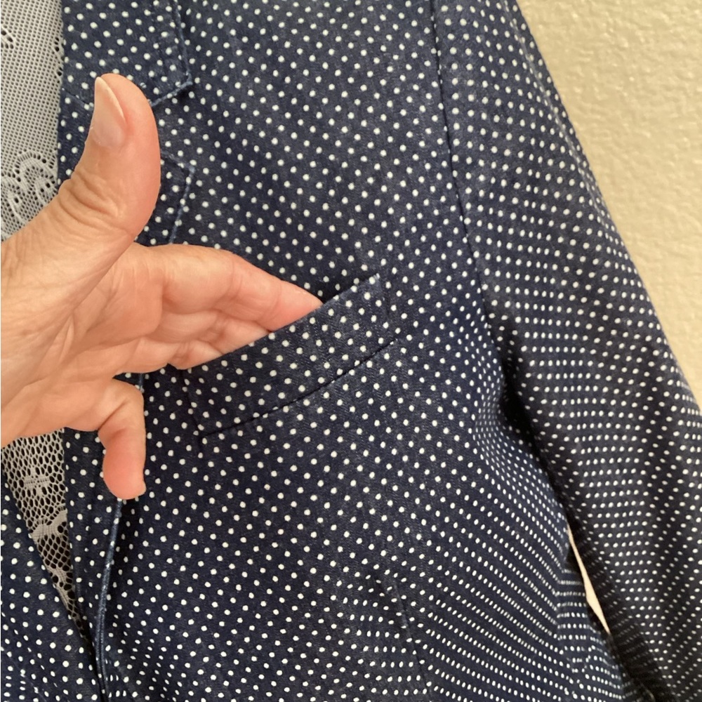 J. Crew Schoolboy Navy Polka Dot Blazer - Picture 6 of 12